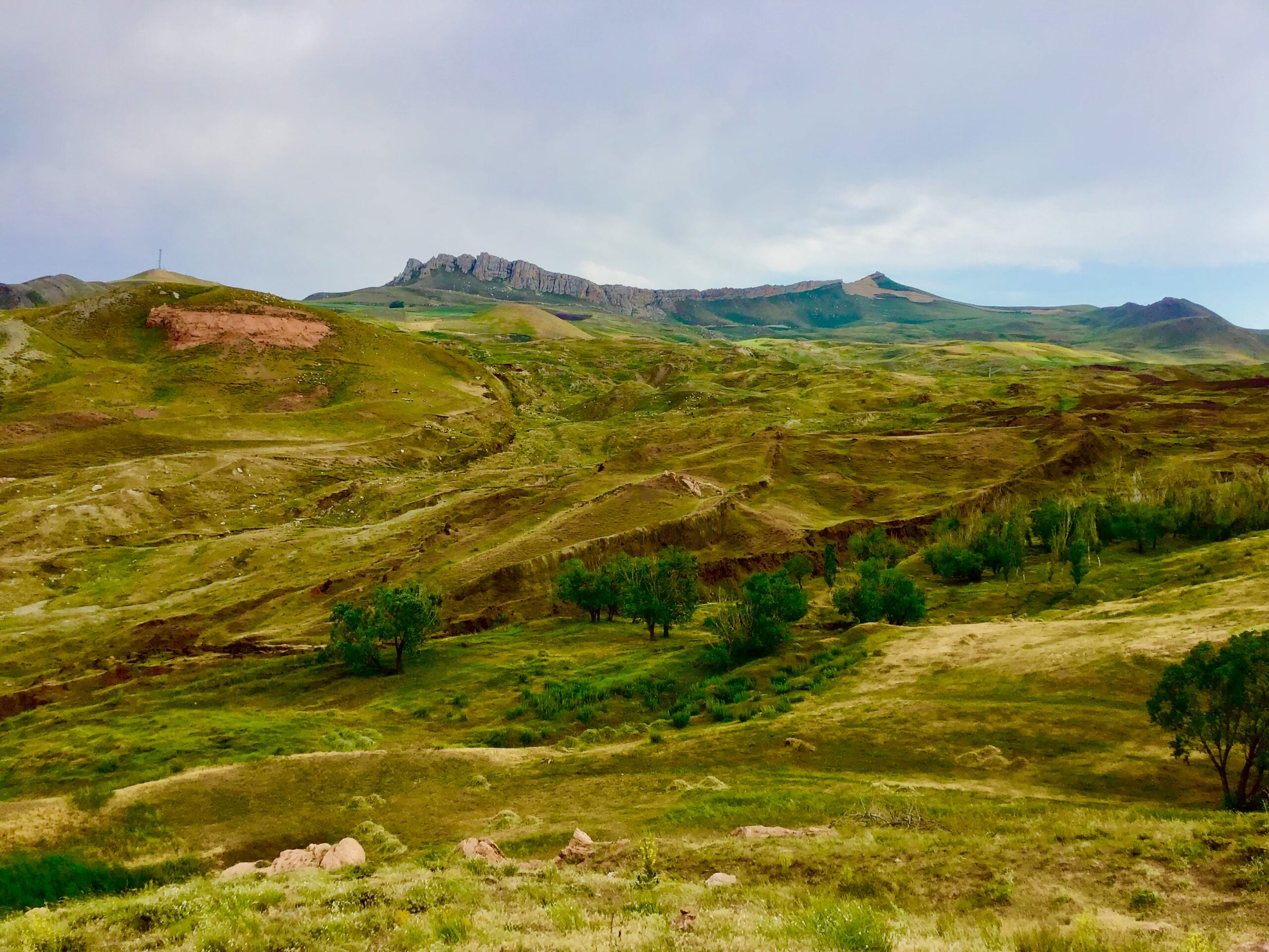 The Durupinar site in eastern Turkey, viewed from the visitor center bluff in July 2019